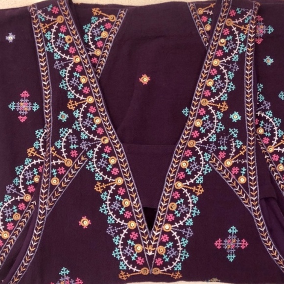 Free People Never Been Boho Embroidered Mini Dress M Gone Tomorrow - Picture 6 of 6